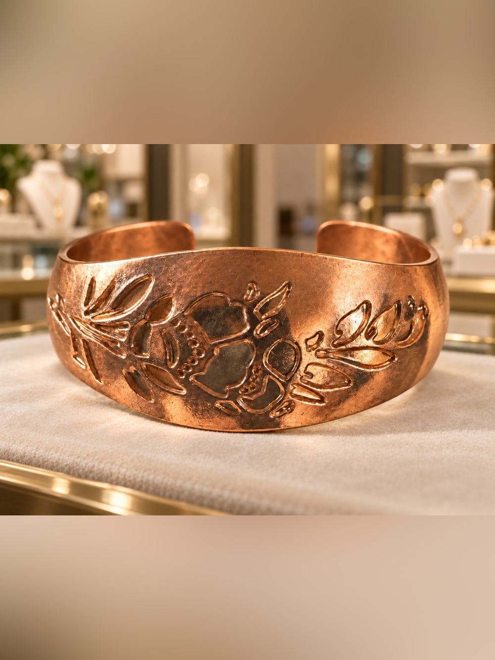 paparazzi Copper Floral Embossed Cuff Bracelet